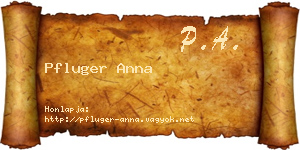 Pfluger Anna névjegykártya